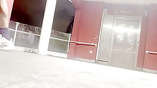 Flashing and masturbating outdoor - Public footbridge