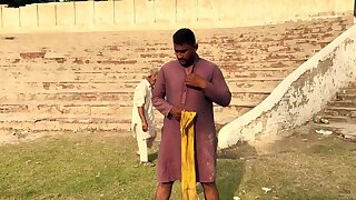 Indian wrestler wearing langot