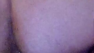 Anal fuck with pink g-spot vibe in shower