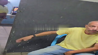 Younger fag dresses up to service old brazilian trade