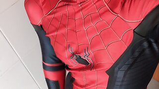 Spiderman jerking selfie mode