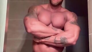 2 bodybuilder  Adam Jacques ajxclusiveofficial  plays with himself