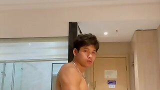 467 Asian Bodybuilder plays with his ass