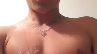 Big cumshot all over himself