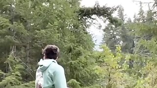 Big cut cock cums in public