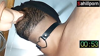 Sloppy deepthroat with erotic choker and holding dick in mouth &vert; amazing down view of extreme blowjob