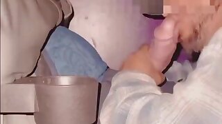 Slutty trucker suck thick and big cock in arcade in pornstore