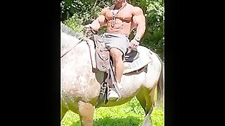 Shirtless Hunk on a Horse