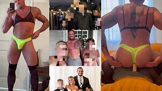 This sexy, muscular married father of three loves wearing girly clothes, using gay vocabulary, and riding dildos like there's no tomorrow... Is it just for his OF, or does he actually enjoy it?