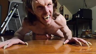 Hot werewolf cumming handsfree