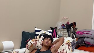 A skinny Asian twink is jerking off