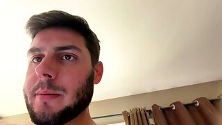 He jerks off his cock n his boxer briefs at home