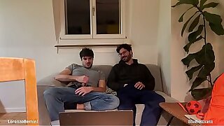 My straight friend wanking my cock for the first time