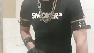 Hot chainsmoker jerks of in chaps