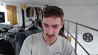 He jerks off his hung dick in his room