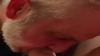Old white faggot sucks dick