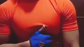 Hot latin teen jock, playing with himself