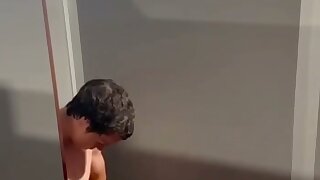 Teen csught jerking off in the gym shower.