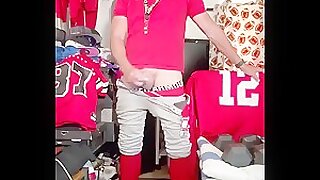 Alpha Fun in Red Baseball Gear and Cumshot from JockDad87