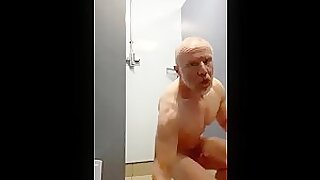 Me masturbating and blowing a load in the gym showers!