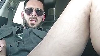 French man jerks off in a car