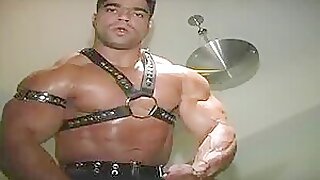 Bodybuilder worship leather