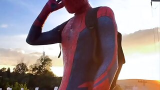 Watch this compilation of spiderman's in their suits having fun.