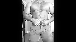 Hairy Muscle Daddy Showing Off