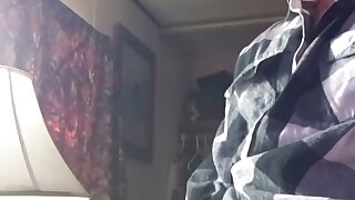 Big white god jerks his dick