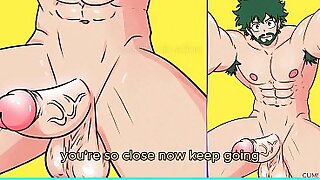 Yaoi Anime Naked Midoriya Deku with Huge Censored Black Cock Slowly Colored In Until Fully Explicit   Male JOI Masturbation Instructions for Men